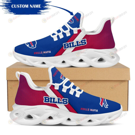 Buffalo Bills Logo Custom Name 3D Max Soul Sneaker Shoes In Red Blue