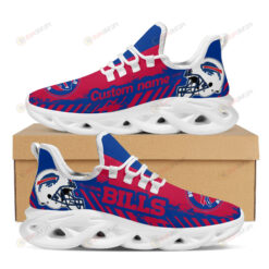 Buffalo Bills Logo Custom Name Pattern 3D Max Soul Sneaker Shoes In Red And Blue