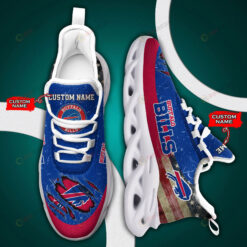 Buffalo Bills Logo Flag Pattern Custom Name 3D Max Soul Sneaker Shoes