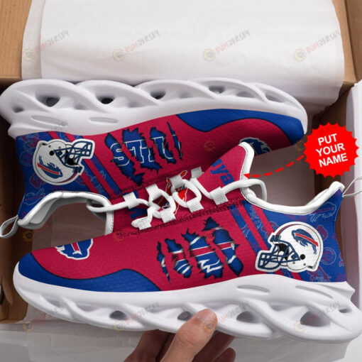 Buffalo Bills Logo Helmet Pattern Custom Name 3D Max Soul Sneaker Shoes