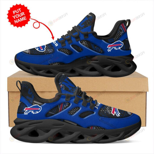 Buffalo Bills Logo Hole Pattern Custom Name 3D Max Soul Sneaker Shoes