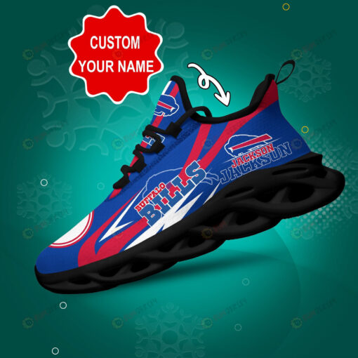 Buffalo Bills Logo Line Pattern Custom Name 3D Max Soul Sneaker Shoes