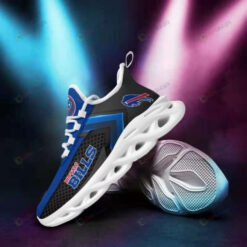 Buffalo Bills Logo Pattern Blue Black 3D Max Soul Sneaker Shoes