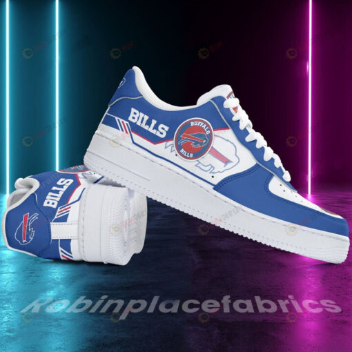 Buffalo Bills Logo Pattern Blue White Air Force 1 Printed