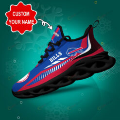 Buffalo Bills Logo Stripe Line Pattern Custom Name 3D Max Soul Sneaker Shoes