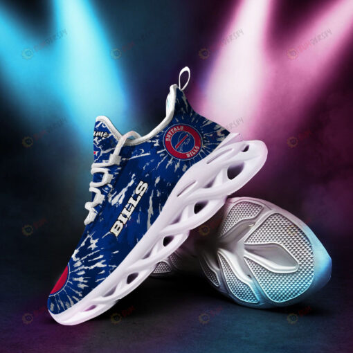 Buffalo Bills Logo Tie Dye Pattern Custom Name 3D Max Soul Sneaker Shoes