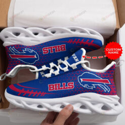 Buffalo Bills Logo Triangle Pattern Custom Name 3D Max Soul Sneaker Shoes