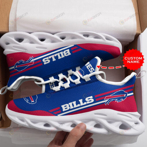 Buffalo Bills Logo With Stripe Pattern Custom Name 3D Max Soul Sneaker Shoes