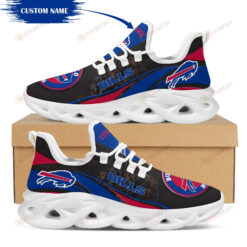 Buffalo Bills Mascot Shadow Logo Pattern Custom Name 3D Max Soul Sneaker Shoes