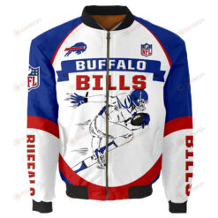 Buffalo Bills Players Running Pattern Bomber Jacket