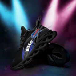 Buffalo Bills Purple Curve 3D Max Soul Sneaker Shoes In Black