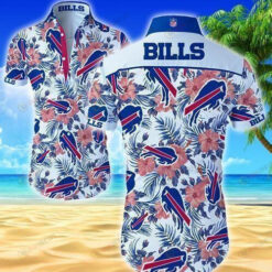 Buffalo Bills Short Sleeve Curved Hawaiian Shirt