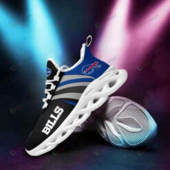 Buffalo Bills Stripe Pattern 3D Max Soul Sneaker Shoes In Black Blue