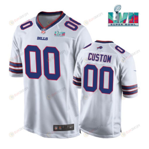 Buffalo Bills Super Bowl LVII Away Player Men Custom 00 Jersey - White Jersey