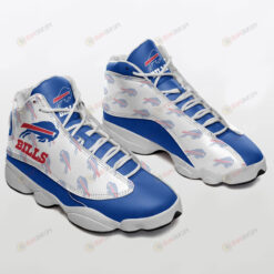 Buffalo Bills Team Air Jordan 13 Sneakers Shoes In White Blue