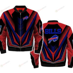 Buffalo Bills Team Logo Bomber Jacket - Red Black And Blue