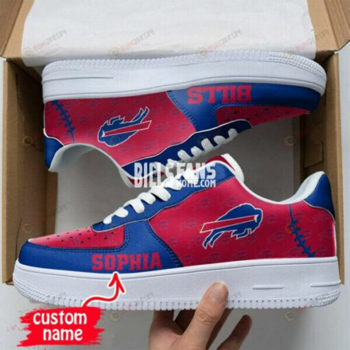 Buffalo Bills Team Logo Custom Name Air Force 1 Shoes In Red/Blue