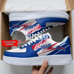 Buffalo Bills Team Logo White Blue Custom Name Air Force 1 Shoes