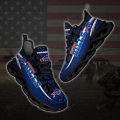 Buffalo Bills White Line Pattern Blue 3D Max Soul Sneaker Shoes