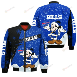 Buffalo Bills Xmas Mickey Pattern Bomber Jacket- Navy
