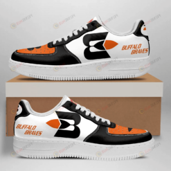 Buffalo Braves Logo Pattern Orange Black Air Force 1 Printed