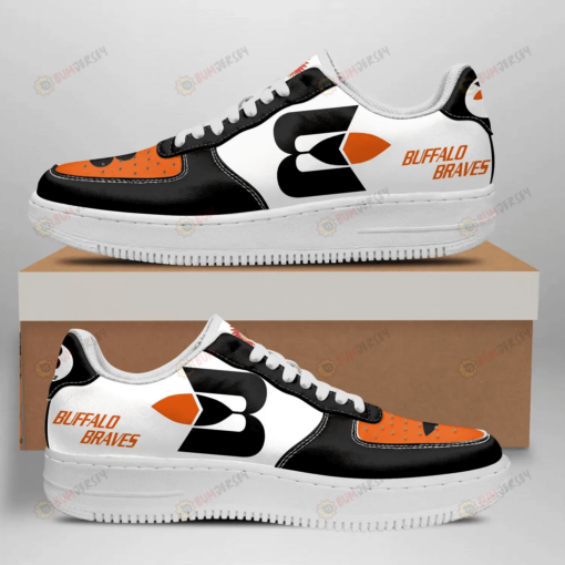 Buffalo Braves Logo Pattern Orange Black Air Force 1 Printed