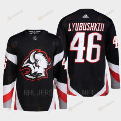 Buffalo Sabres 2022-23 Goathead Third Ilya Lyubushkin 46 Black Primegreen Jersey Men's