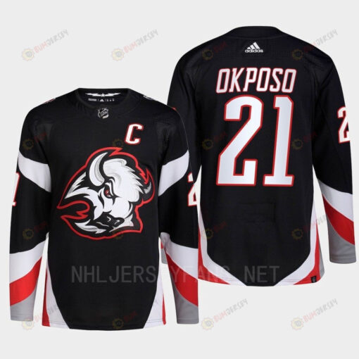 Buffalo Sabres 2022-23 Goathead Third Kyle Okposo 21 Black Primegreen Jersey Men's