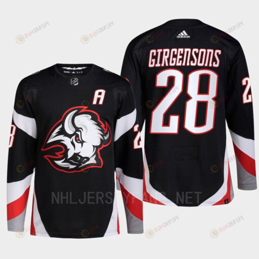 Buffalo Sabres 2022-23 Goathead Third Zemgus Girgensons 28 Black Primegreen Jersey Men's