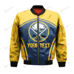 Buffalo Sabres Bomber Jacket 3D Printed Custom Text And Number Curve Style Sport