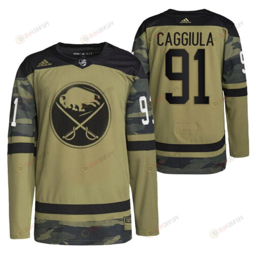 Buffalo Sabres Drake Caggiula 2022 Military Appreciation Night Camo 91 Jersey Primegreen Jersey