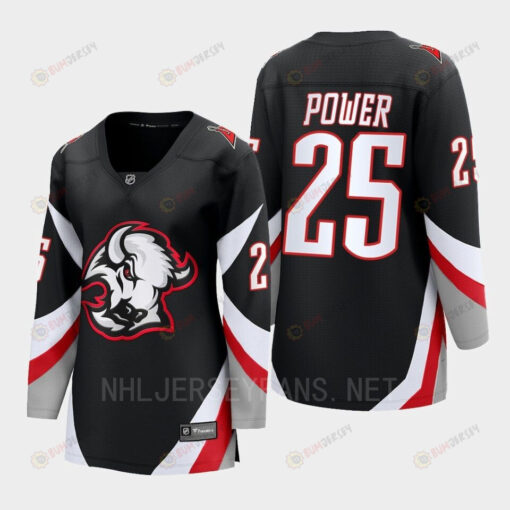 Buffalo Sabres Owen Power 25 Black Goathead Third Premier 2022-23 Jersey Women