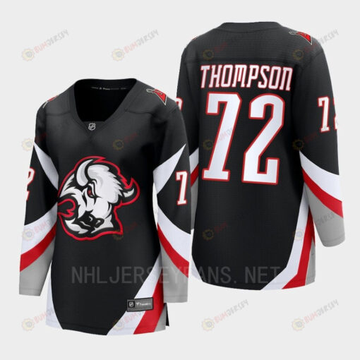 Buffalo Sabres Tage Thompson 72 Black Goathead Third Premier 2022-23 Jersey Women