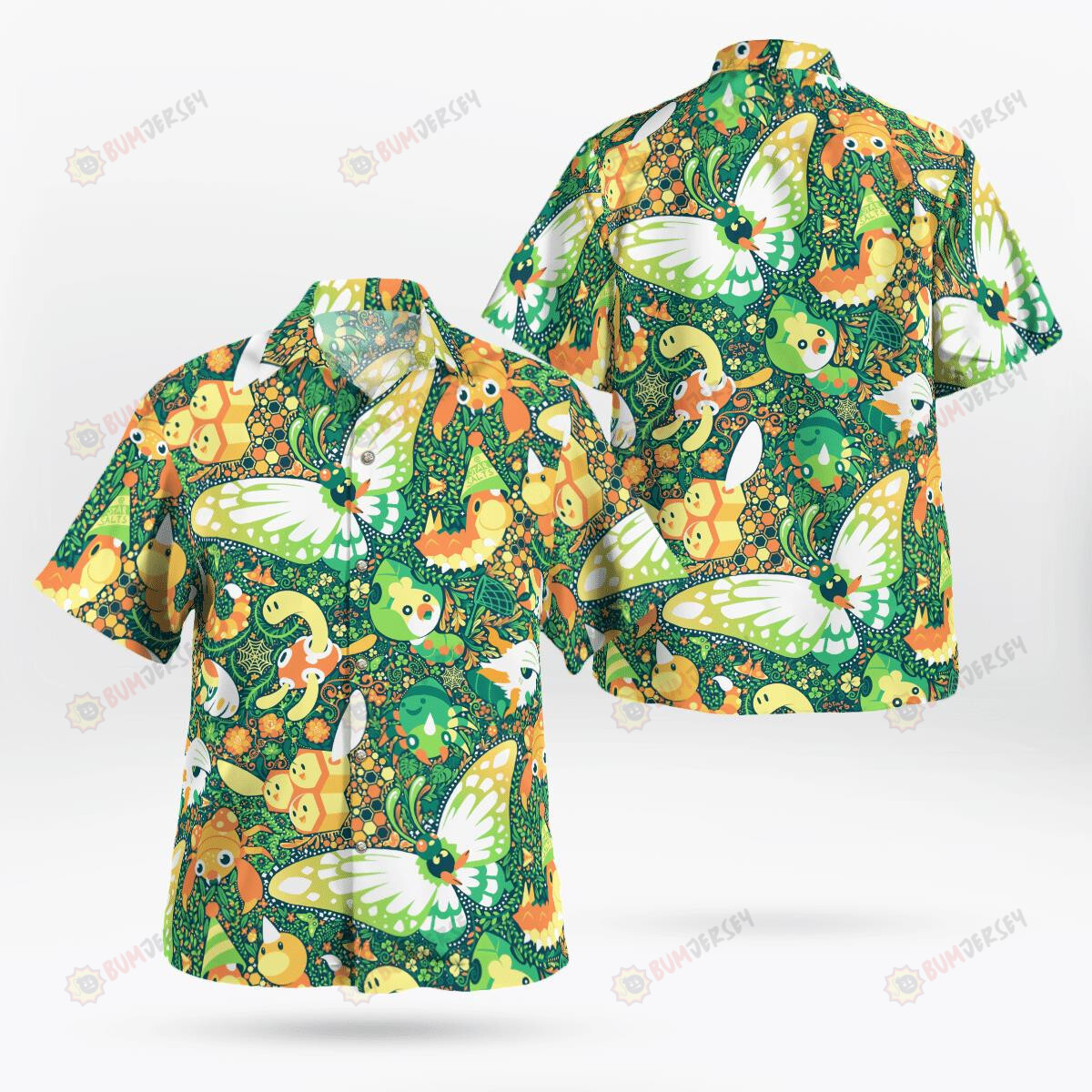 Bug Pokemon Short Sleeve Hawaiian Shirt
