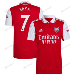 Bukayo Saka 7 Arsenal 2022/23 Home Player Jersey - Red