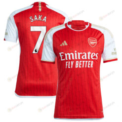 Bukayo Saka 7 Arsenal 2023/24 Home Jersey - Red