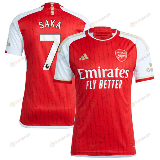 Bukayo Saka 7 Arsenal 2023/24 Home Jersey - Red