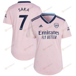 Bukayo Saka 7 Arsenal Women 2022/23 Third Jersey - Pink