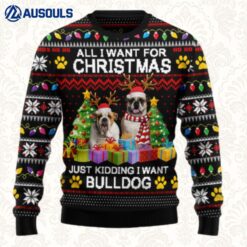 Bulldog Christmas Ugly Sweaters For Men Women Unisex