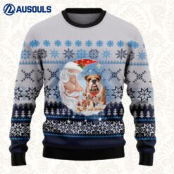 Bulldog Love Santa Moon Ugly Sweaters For Men Women Unisex