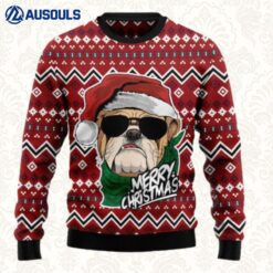 Bulldog Merry Christmas Ugly Sweaters For Men Women Unisex