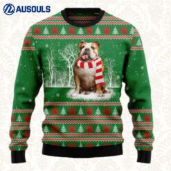 Bulldog Winter Tree Ugly Sweaters For Men Women Unisex