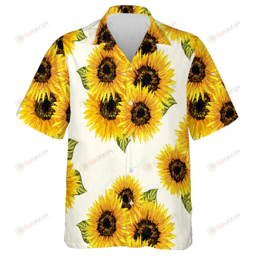 Bunches Of Sunflowers In Watercolor Style Pattern Hawaiian Shirt