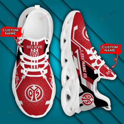 Bundesliga 1. FSV Mainz 05 Logo Pattern Custom Name 3D Max Soul Sneaker Shoes In Red