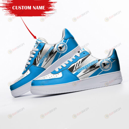 Bundesliga Arminia Bielefeld Logo Pattern Custom Name Air Force 1 Printed In Blue