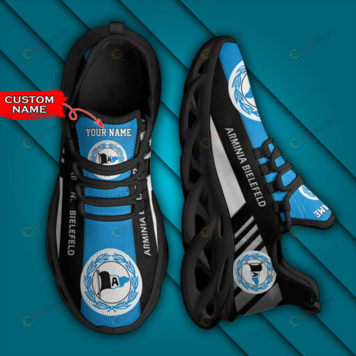 Bundesliga Arminia Bielefeld Logo Stripe Border Pattern Custom Name 3D Max Soul Sneaker Shoes