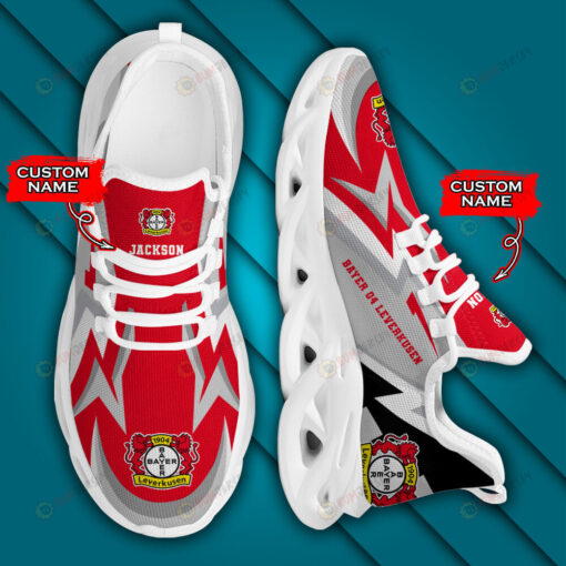 Bundesliga Bayer 04 Leverkusen Logo Lightening Pattern Custom Name 3D Max Soul Sneaker Shoes