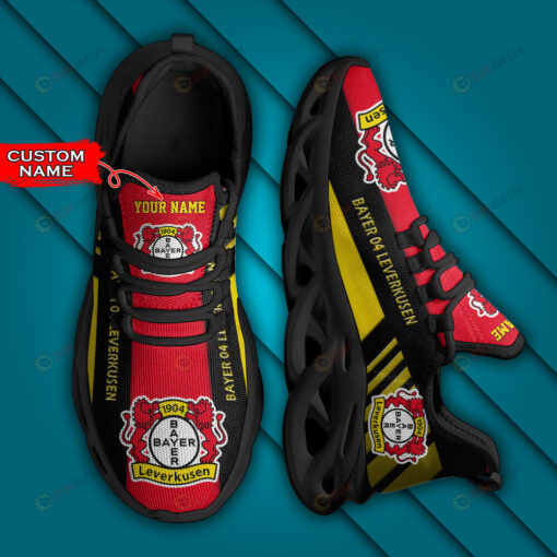 Bundesliga Bayer 04 Leverkusen Logo Stripe Border Pattern Custom Name 3D Max Soul Sneaker Shoes