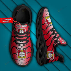 Bundesliga Bayer 04 Leverkusen Logo Wavy Pattern Custom Name 3D Max Soul Sneaker Shoes