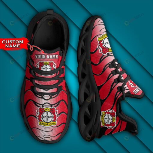 Bundesliga Bayer 04 Leverkusen Logo Wavy Pattern Custom Name 3D Max Soul Sneaker Shoes